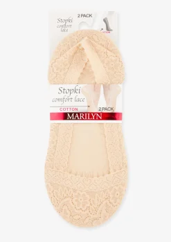 Stopki damskie koronkowe cieliste 2pak - Comfort Lace