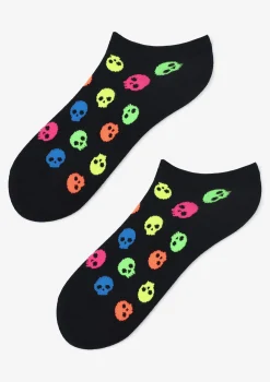 Stopki damskie w neonowe czaszki Footies Neon Sculls Marilyn