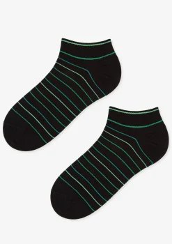 Stopki męskie bawełniane w dynamiczne zielone paski Stripes 2 Marilyn