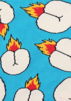Stopki męskie bawełniane z grafiką Footies Men Rocket Ass Marilyn