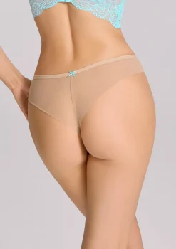 Stringi damskie tiulowe z ażurowa koronką Capri