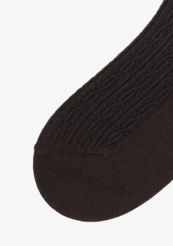 Zakolanówki damskie bawełniane z prążkowanym splotem brąz Zazu Cotton A40 Marilyn
