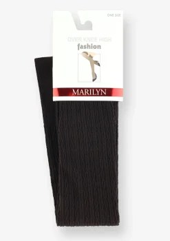 Zakolanówki damskie bawełniane z prążkowanym splotem brąz Zazu Cotton A40 Marilyn