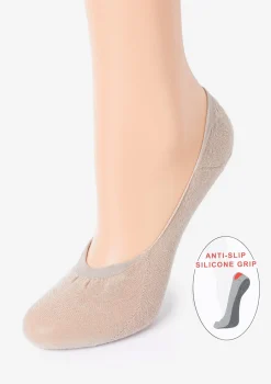 Bawełniane Stopki Damskie z Silikonem Cotton Anti-Slip Visone Marilyn