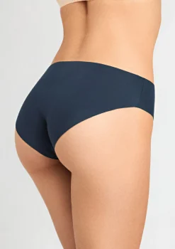 Figi damskie klasyczne laserowo cięte z bawełny organicznej granatowe Cotton Touch