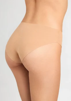 Figi damskie klasyczne laserowo cięte z bawełny organicznej beżowe Cotton Touch