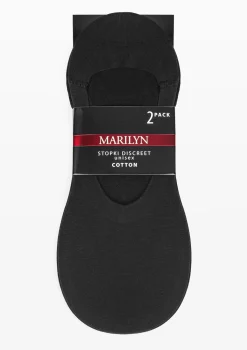 Gładkie czarne stopki unisex z silikonem 2pak - Discreet