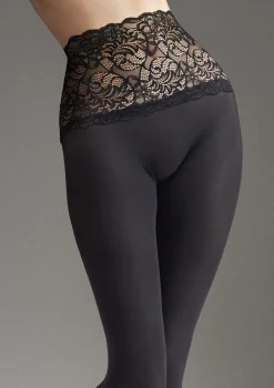 Kryjące rajstopy z szeroką koronką Slim Emotion 60 Marilyn