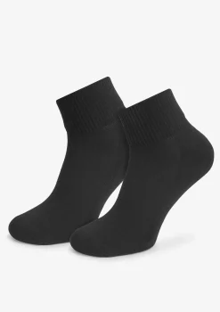 Męskie czarne bawełniane skarpetki bezuciskowe z płaskim szwem - Stay fresh