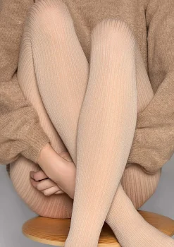 Rajstopy damskie ciepłe i miękkie z kaszmirem kremowe Cashmere D09 Line Marilyn